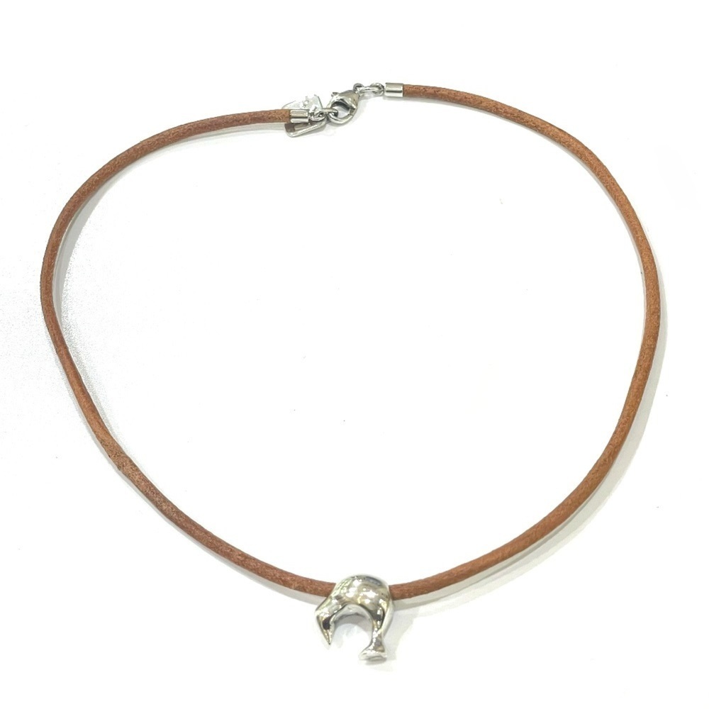 LOUIS VUITTON Silver Leather Charm Bracelet
